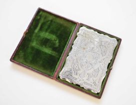 A Victorian silver card case