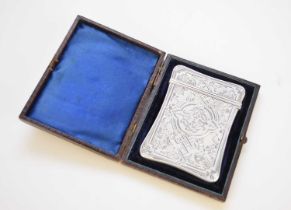 A Victorian silver card case