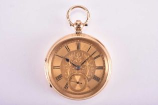 An 18ct gold open face pocket watch by Morris of Birmingham