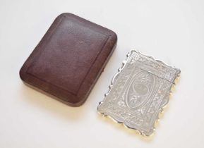 A Victorian silver card case