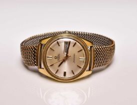 Omega: A gentleman's gold-plated Seamaster wristwatch