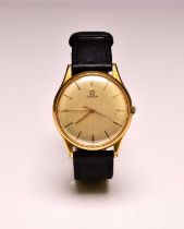 Omega: A gentleman's gold-plated wristwatch