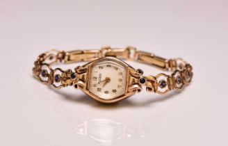 Rotary: A lady's 9ct gold bracelet wristwatch