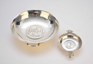 An Edward VIII commemorative silver dish and a further silver dish