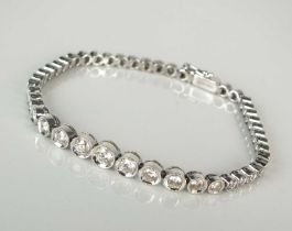 A diamond set line bracelet