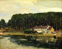 Alexander Jamieson (1873-1937) Village on the Seine