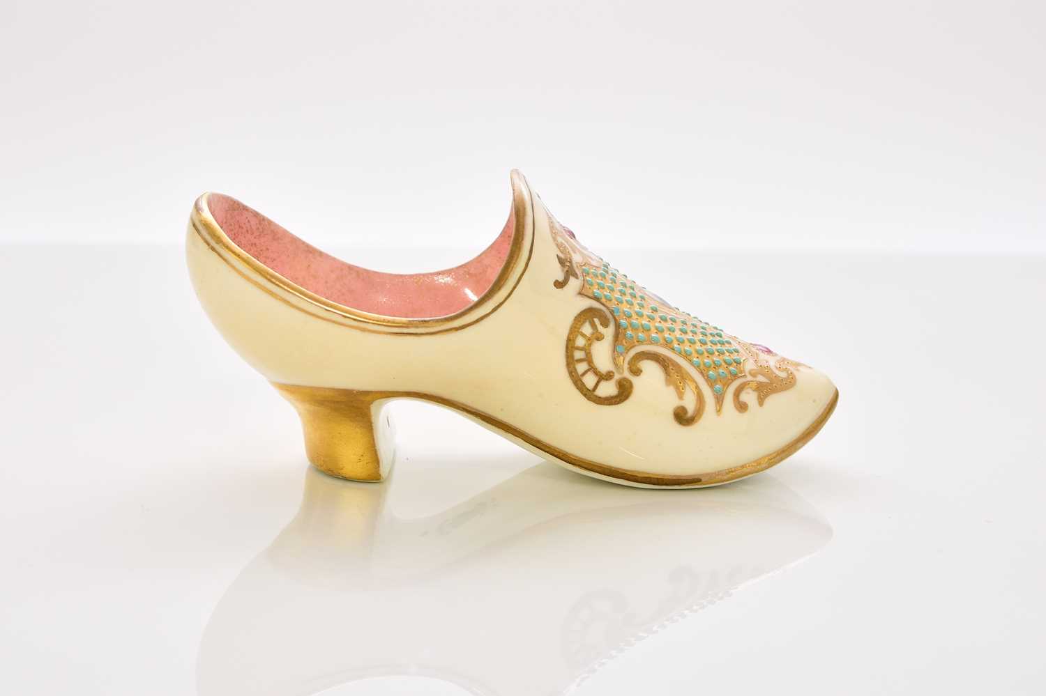 Coalport 'jewelled' slipper, late 19th/early 20th century - Image 5 of 6