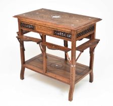 A late 19th century Syrian hardwood rectangular centre/occasional table