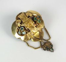 A 19th century emerald brooch