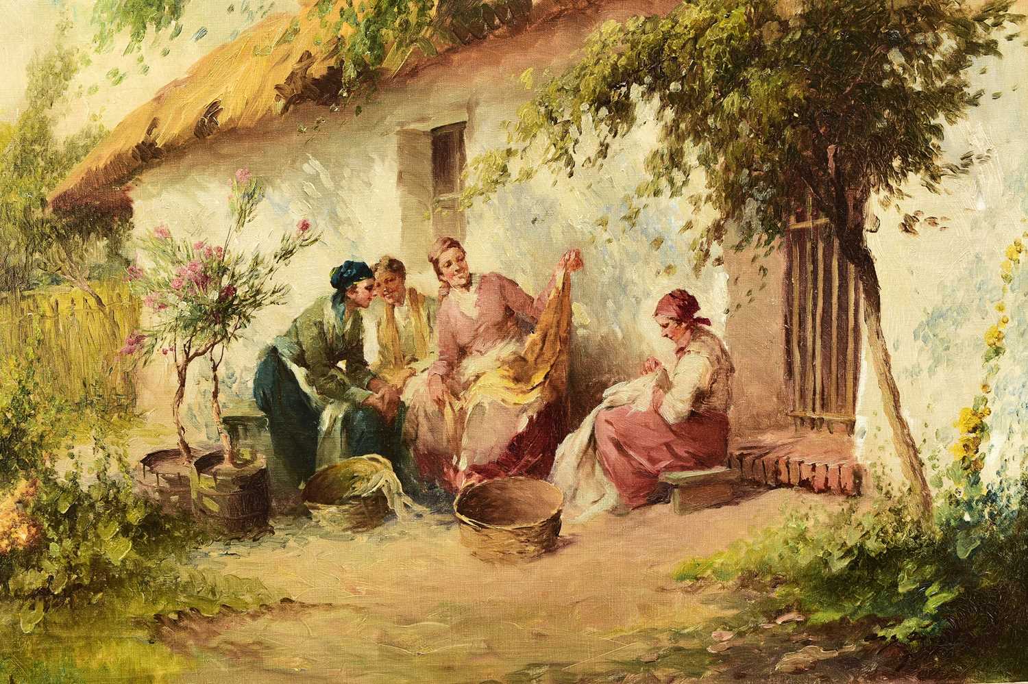 Agoston Acs (Hungarian 1889-1947) The Lacemakers - Image 3 of 5