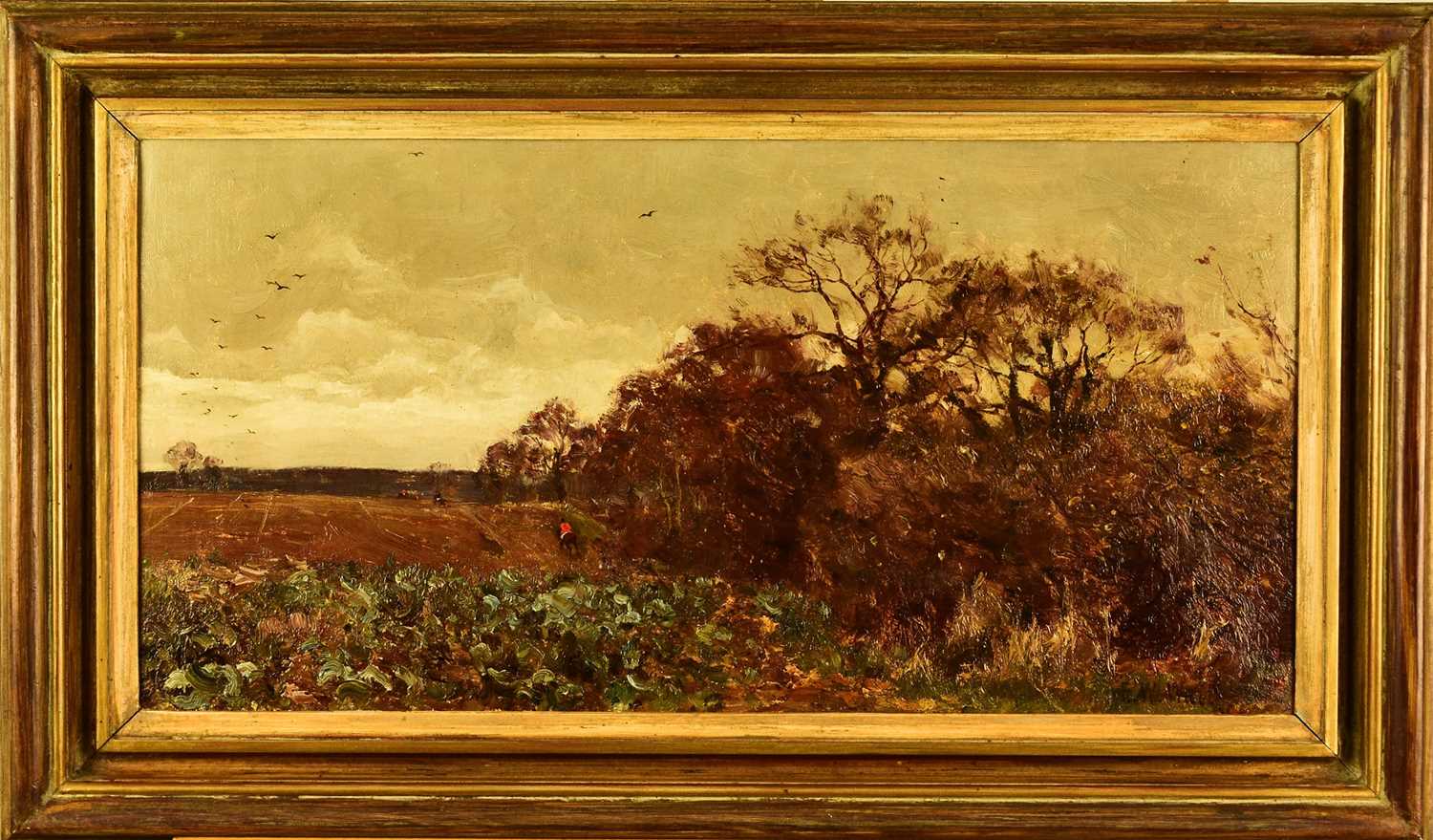 Edward Wilkins Waite (1854-1924) Hunt in Pursuit in an Autumnal Landscape - Image 2 of 5