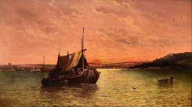 Arthur Joseph Meadows (1843-1907) On the Rhône, Below Villeneuve, Evening