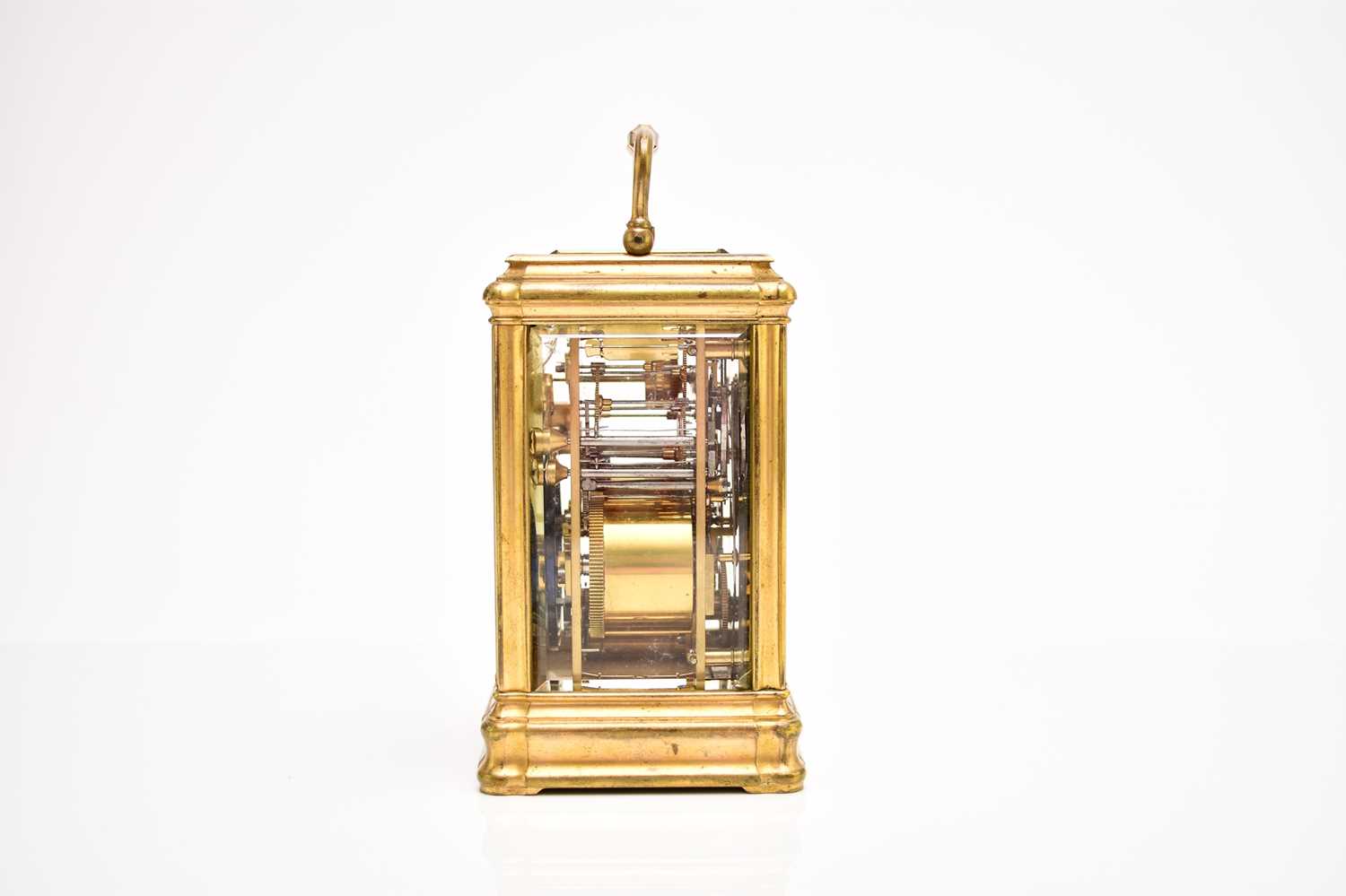 A late 19th century French gilt brass Grand Sonnerie carriage clock with repeat and alarm - Image 4 of 13