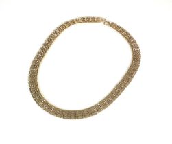 A 9ct gold five bar link necklace