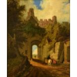 Attributed to Joseph Horlor (1809-1887) Gateway to Conwy Castle, North Wales