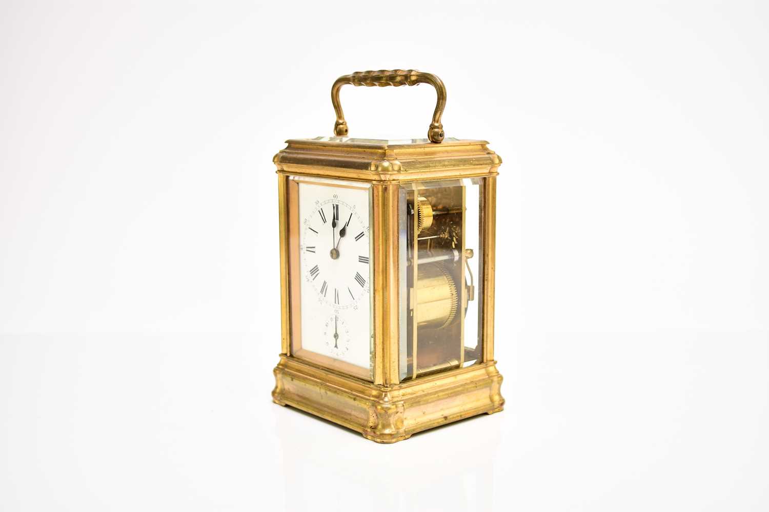 A late 19th century French gilt brass Grand Sonnerie carriage clock with repeat and alarm - Image 2 of 13