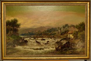 William Henry Mander (1850-1922) Fishing on the River, Glamorganshire