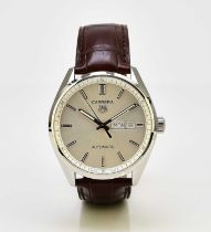 Tag Heuer: A gentleman's stainless steel Carrera wristwatch