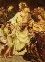 Alfred Edward Emslie ARWS (1848-1918) Forbid Them Not, for of such is the Kingdom of Heaven