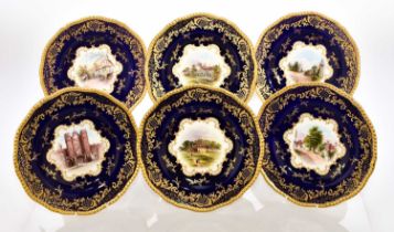 A set of six Coalport dessert plates, early 20th century