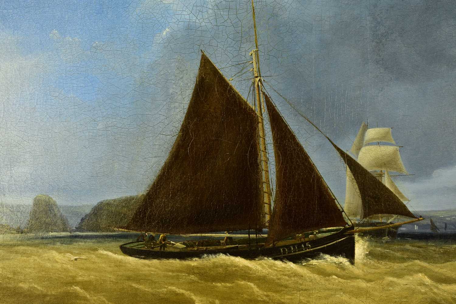 British School (19th Century) Boats on a Rough Coastal Sea - Image 4 of 6