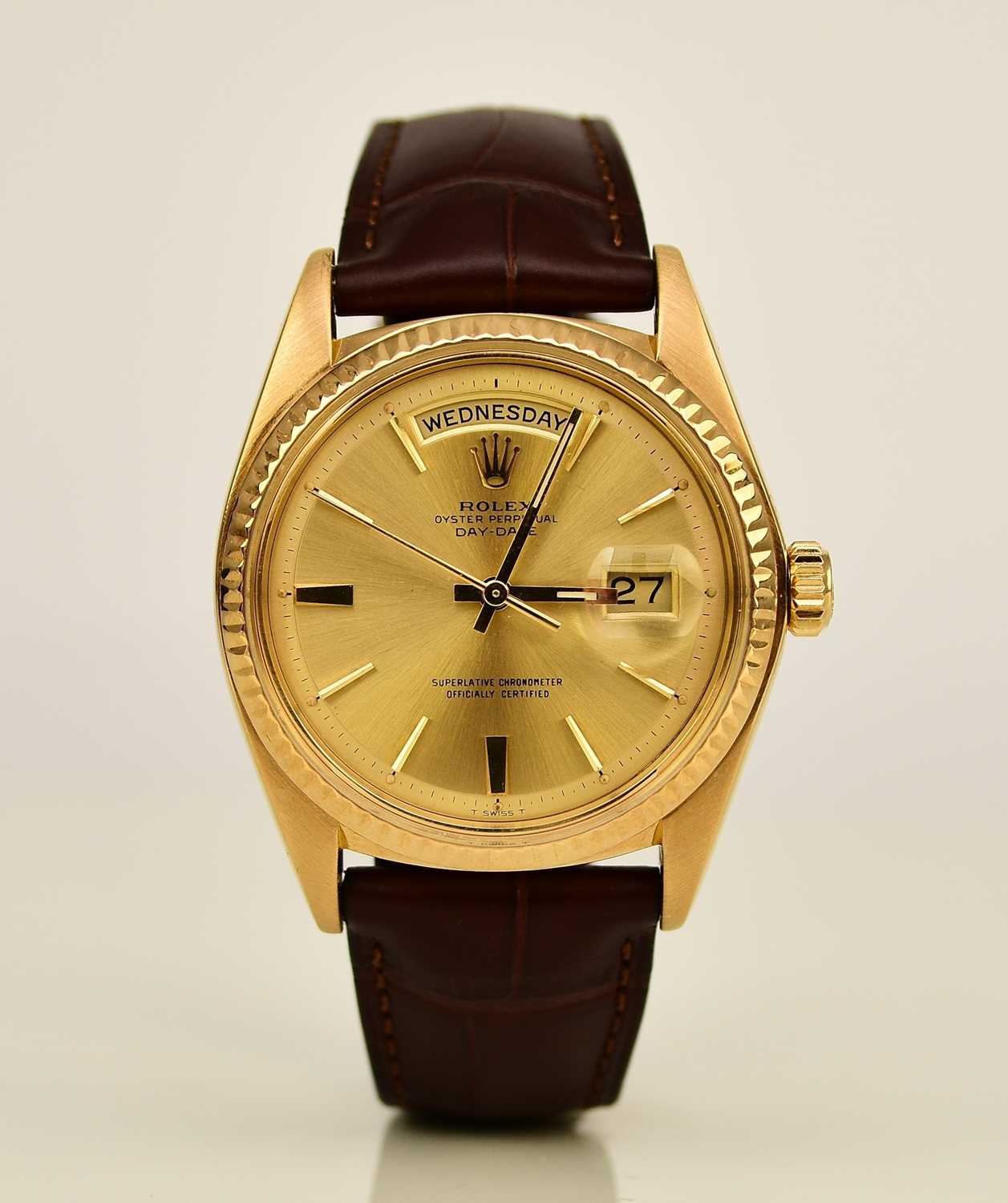 Rolex: A gentleman's 18ct yellow gold Oyster Day-Date wristwatch
