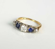 An early 20th century five stone ring