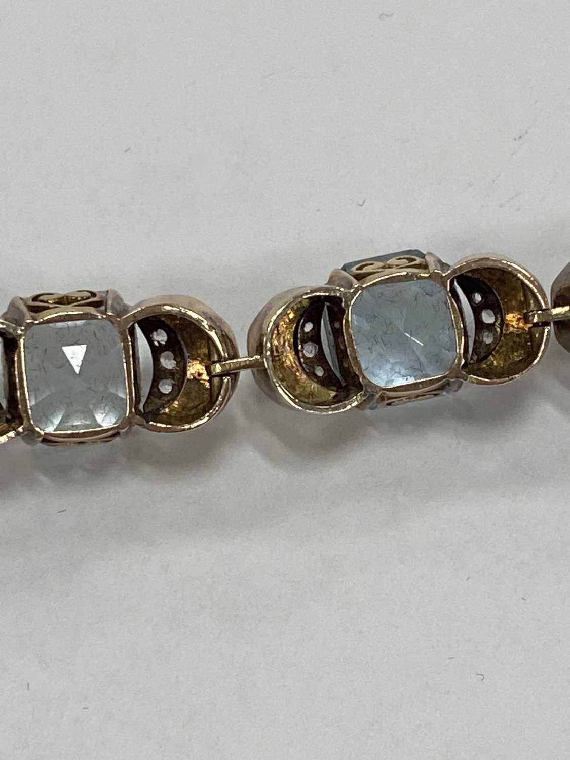 A mid-20th century graduated aquamarine bracelet - Image 3 of 14