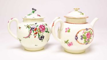 Two Worcester teapots, 18th century