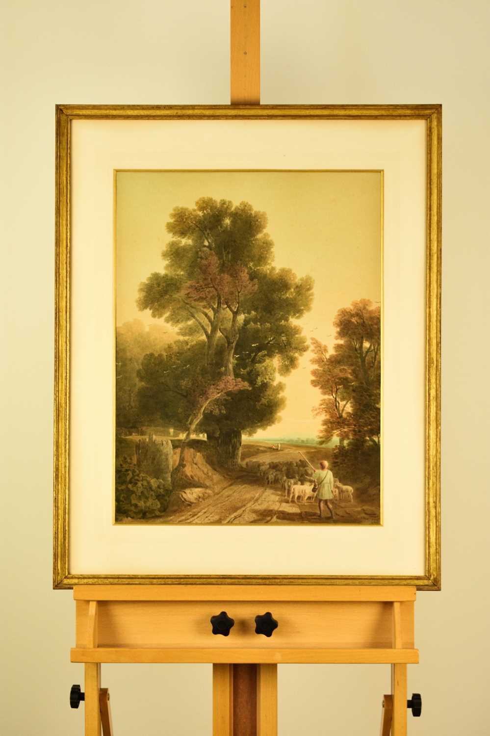 John Varley (1778-1842) Shepherd Boy driving his flock along a country path - Image 3 of 8