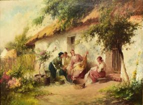 Agoston Acs (Hungarian 1889-1947) The Lacemakers