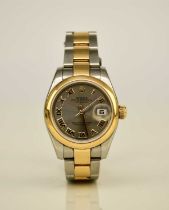 Rolex: A lady's bi-metal Oyster Datejust bracelet watch