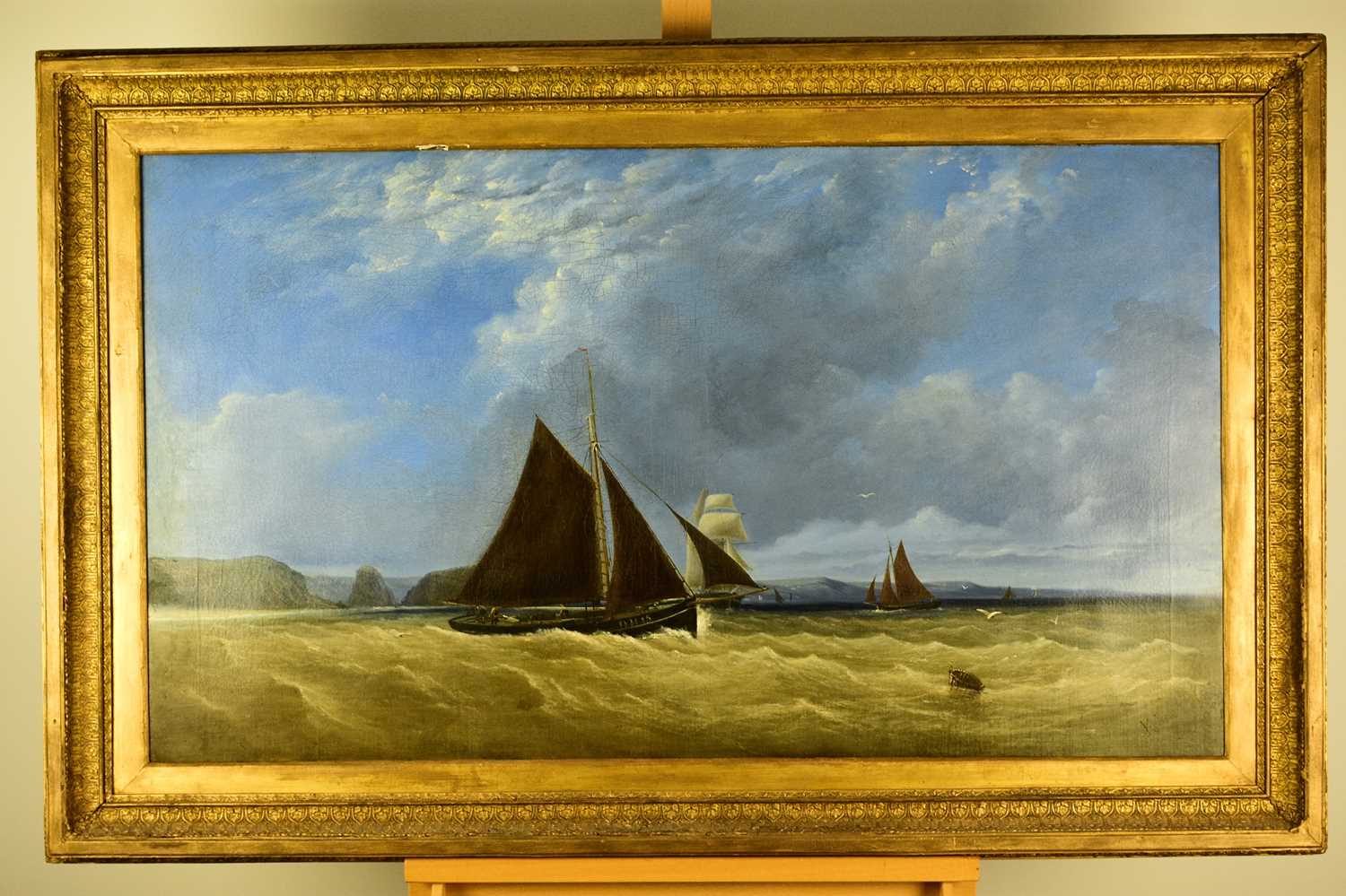 British School (19th Century) Boats on a Rough Coastal Sea - Image 6 of 6