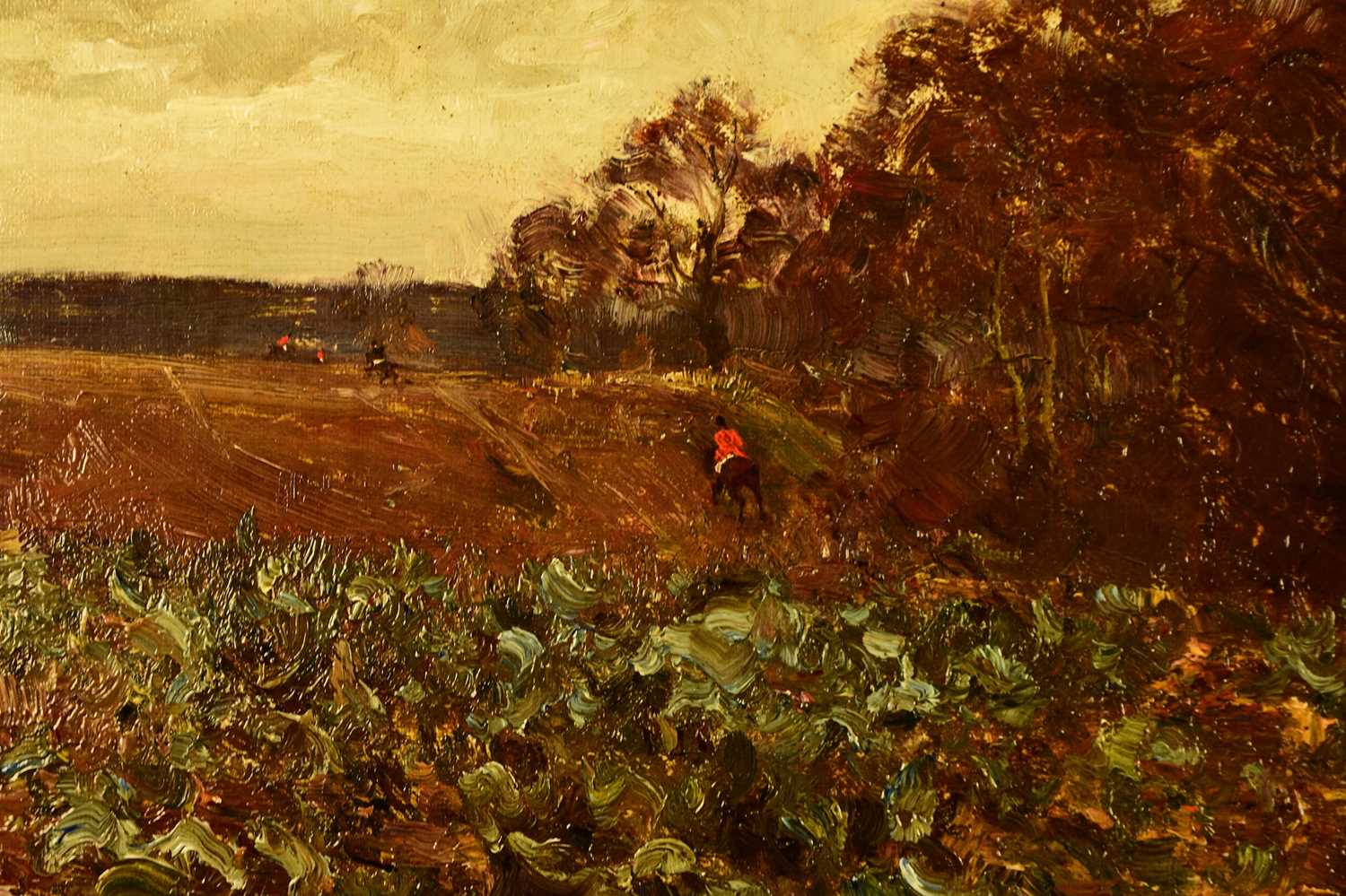 Edward Wilkins Waite (1854-1924) Hunt in Pursuit in an Autumnal Landscape - Image 4 of 5