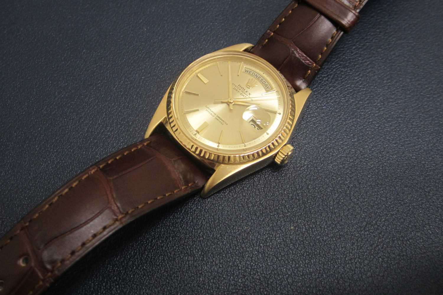 Rolex: A gentleman's 18ct yellow gold Oyster Day-Date wristwatch - Image 9 of 9