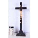 A Wooden and ox bone Crucifix 43 cm.