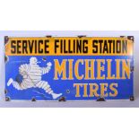 A CONTEMPORARY ENAMEL MICHELIN SIGN. 45 cm x 23 cm.