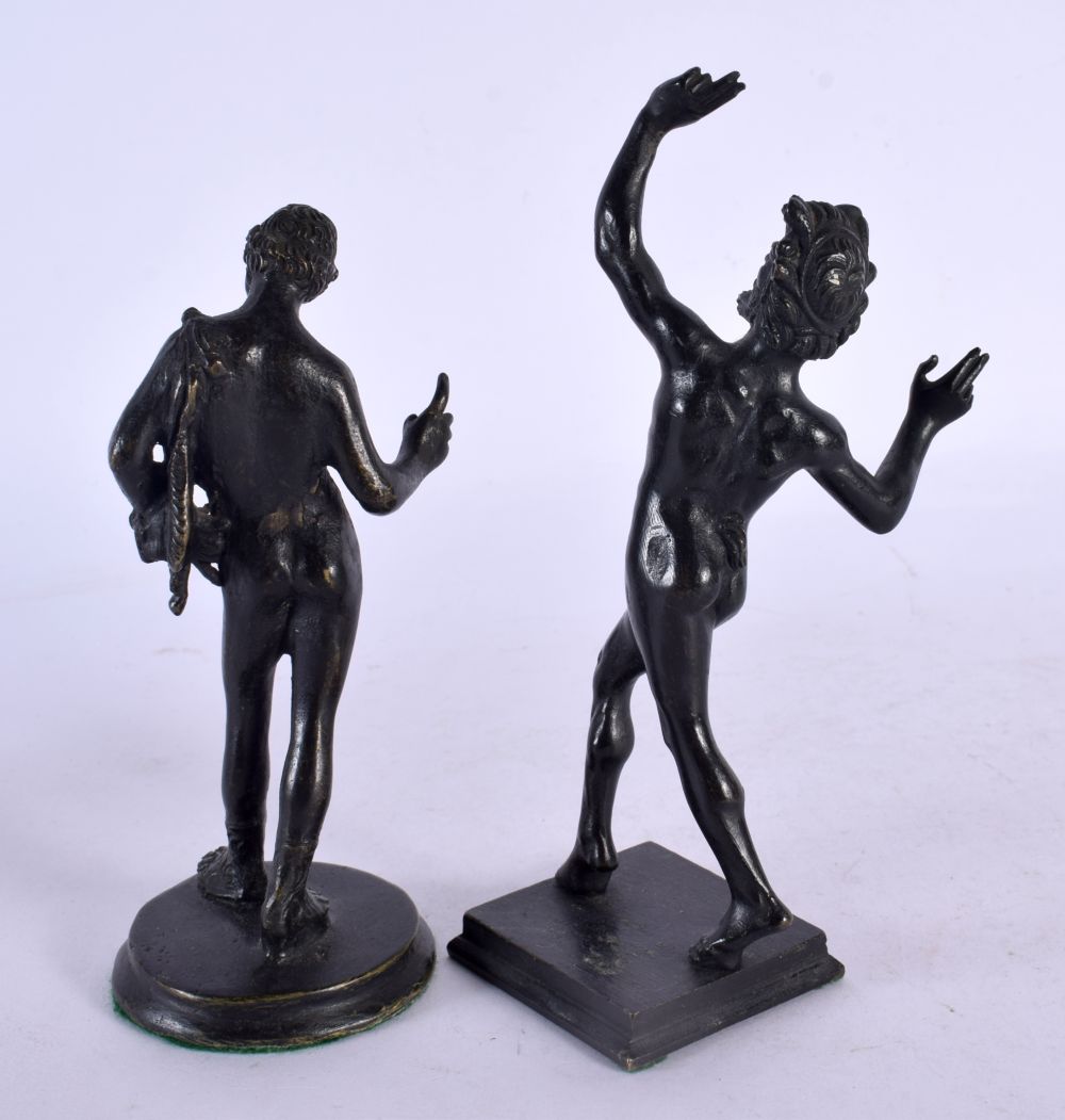 TWO 19TH CENTURY EUROPEAN GRAND TOUR BRONZE FIGURES. Largest 16 cm high. (2) - Image 2 of 3