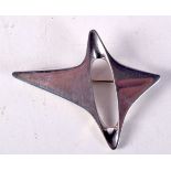 GEORG JENSEN / HENNING KOPPEL SILVER STAR BROOCH. Stamped Sterling Denmark, 5.9cm x 4.7cm, weight