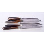 A collection of Rhino horn handled French knives 20 cm (6).