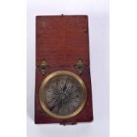 An antique cased wooden compass 5 x 5 cm.