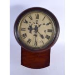 A CHARMING EARLY 19TH CENTURY ENGLISH FUSSEE MANTEL CLOCK with cream painted dial. 37 cm x 24 cm.