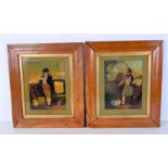 A pair of framed prints of Seafarers by Thomas Rowlandson 25 x 20 cm (2).