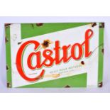 A CONTEMPORARY ENAMEL CASTROL SIGN. 30 cm x 20 cm.