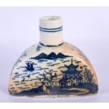 A RARE 18TH/19TH CENTURY MIDDLE EASTERN PERSIAN VASE painted with Chinese landscapes. 13 cm x 13 cm.