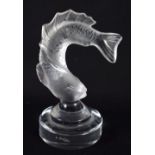 A FRENCH LALIQUE GLASS FISH. 11 cm high.