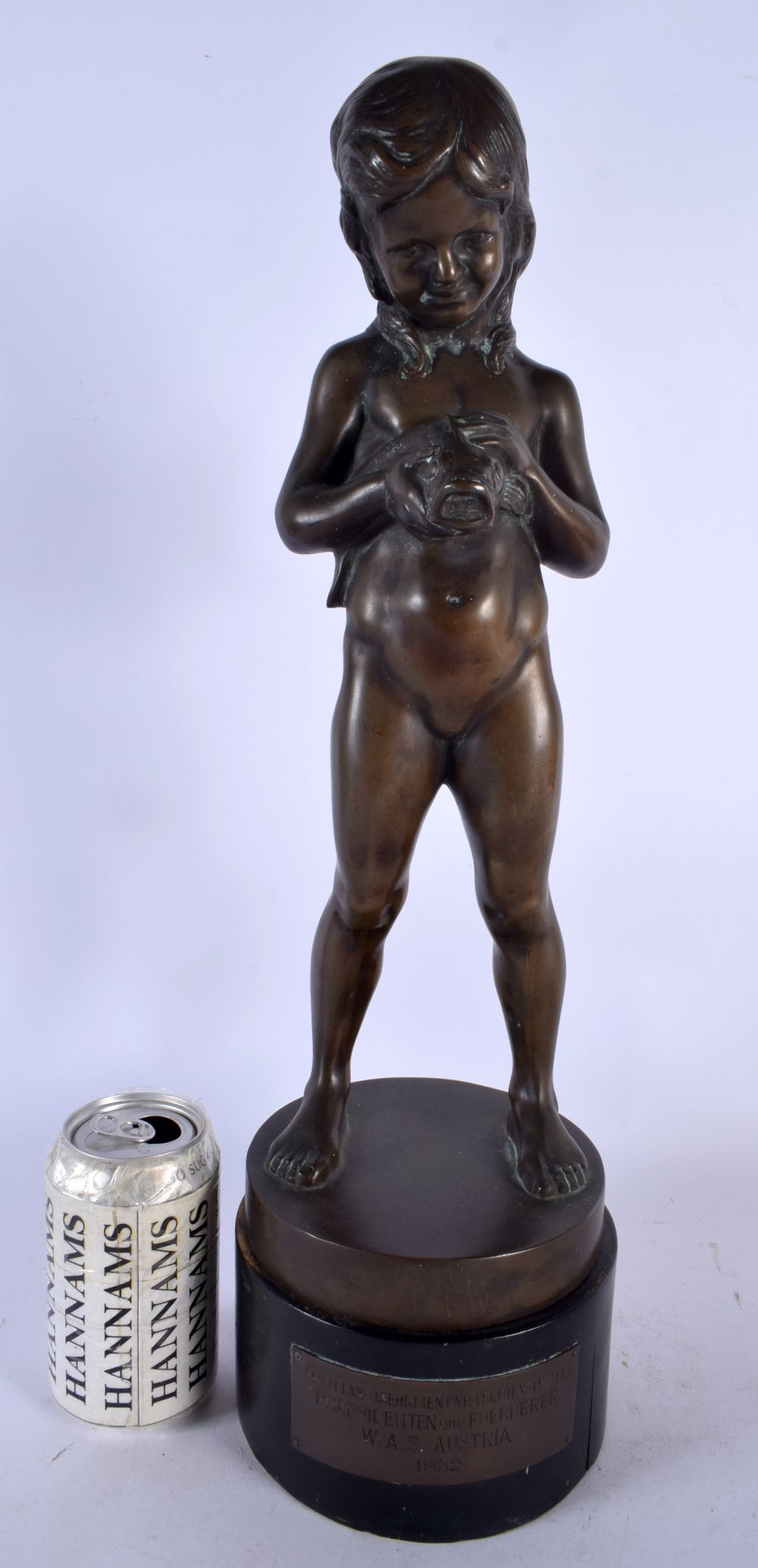 A 1920S AUSTRIAN BRONZE FIGURE OF A YOUNG GIRL. 48 cm high.