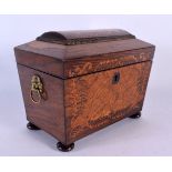 A FINE EARLY VICTORIAN ROSEWOOD TWO DIVISION TEA CADDY. 22 cm x 15 cm.