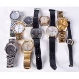 TEN VINTAGE FASHION WATCHES.