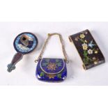 THREE CLOISONNE ITEMS. Largest 7.4cm x 4cm x 2.2cm (3)